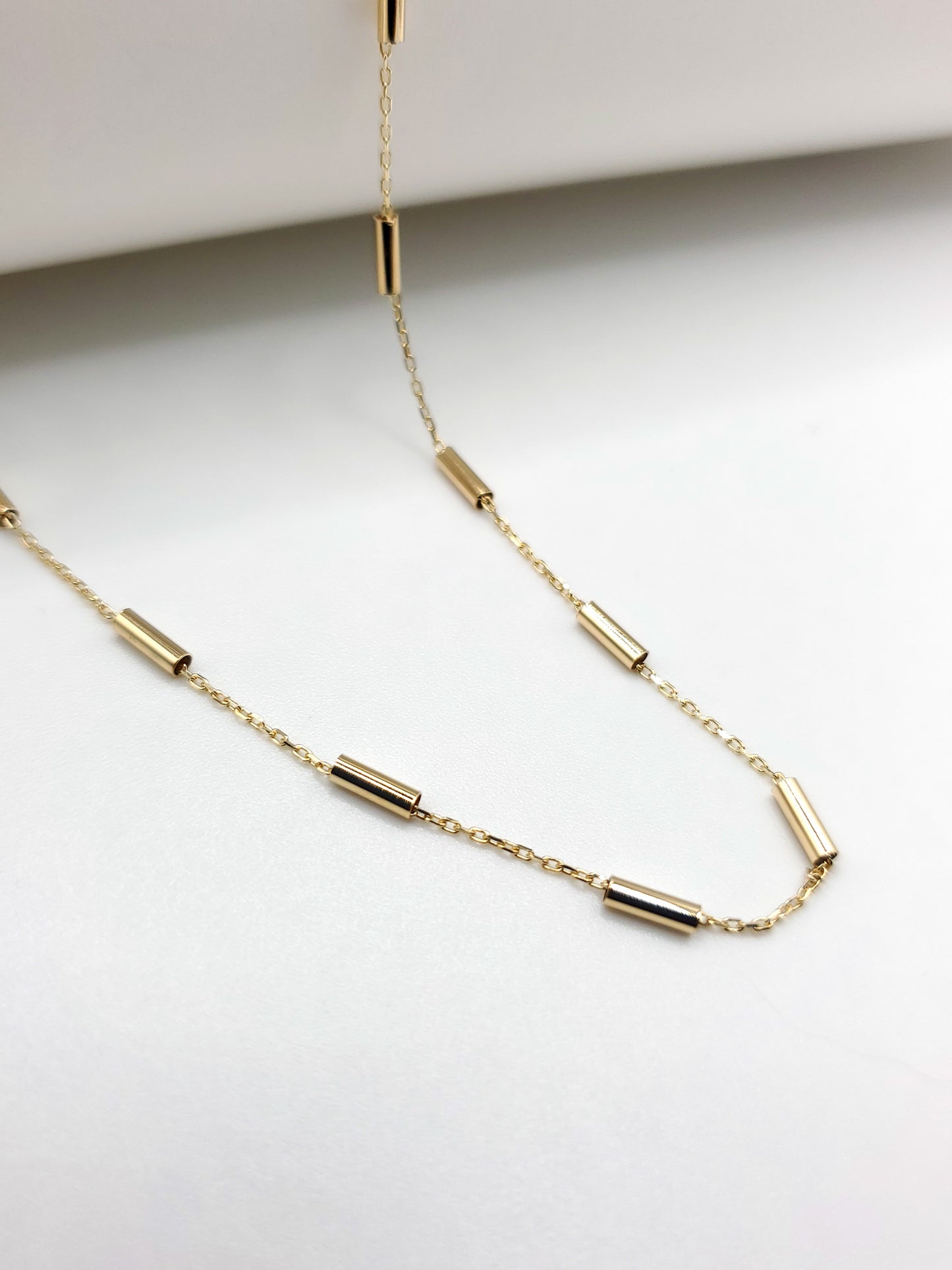 18" 14k Gold Bar Link Necklace