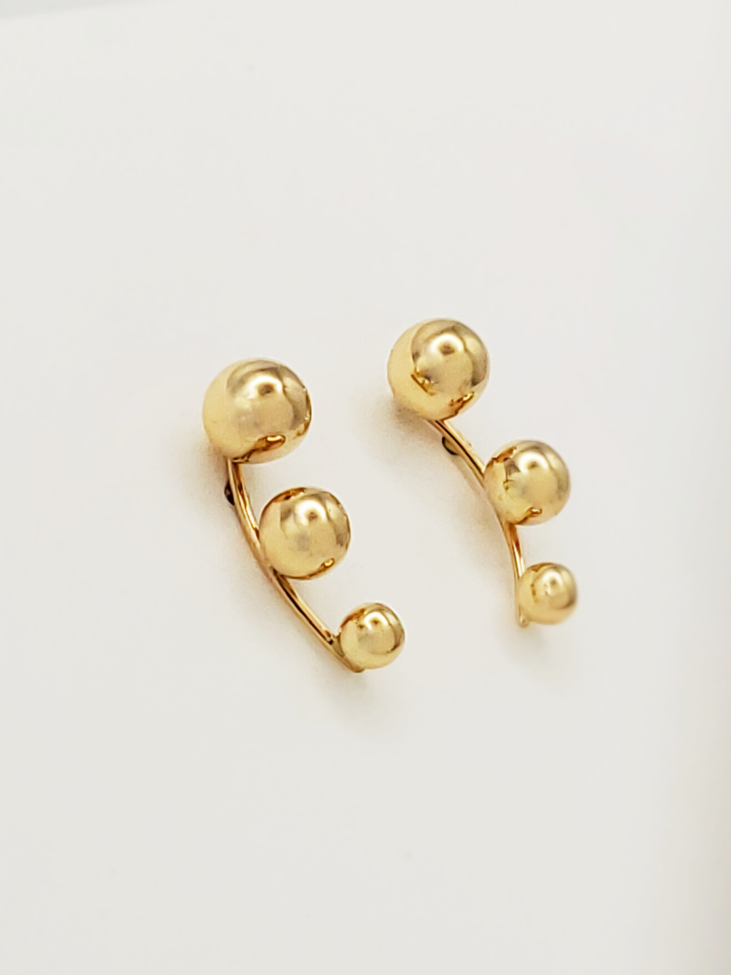 14k Gold Three Dots Ear Climbers