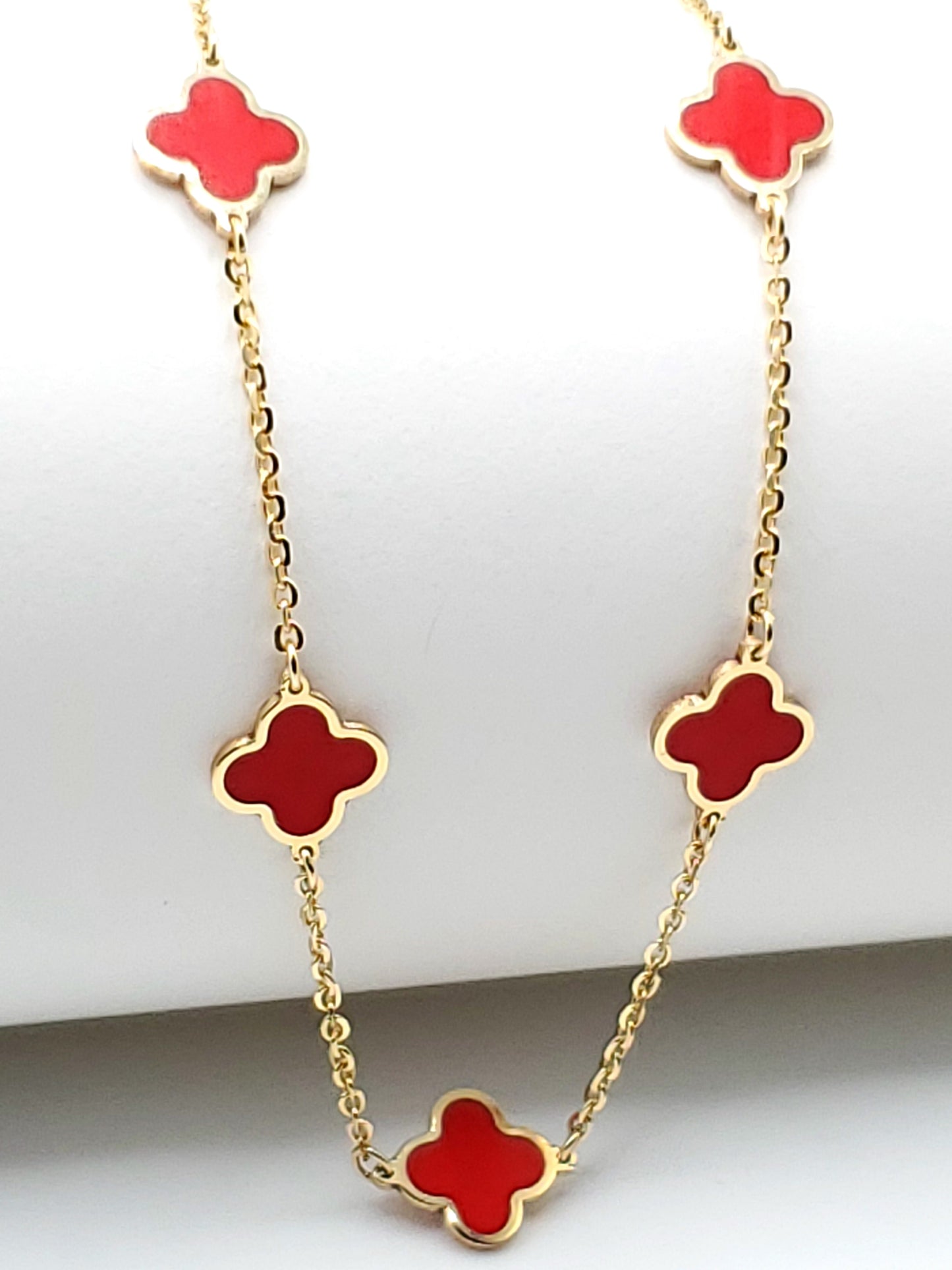 Coral Inlay Clover Collection